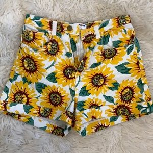 American Apparel High Waisted Sunflower Shorts